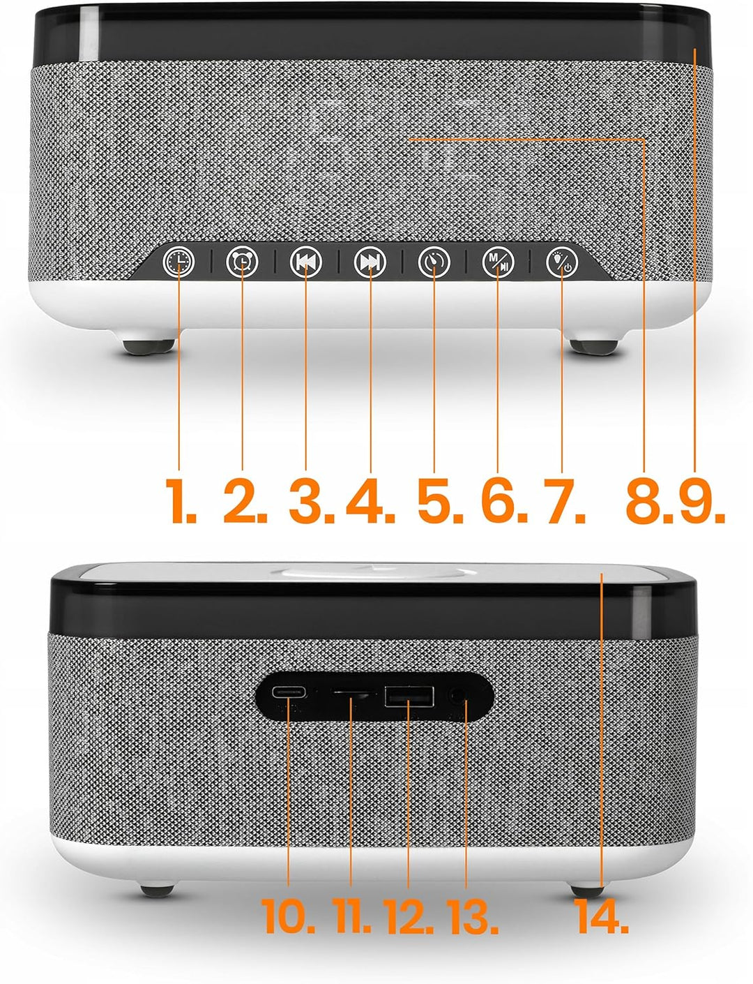 Radio wecker Digital mit Ladestation, 15W Fast Wireless Charger, Digitaler Radiowecker mit Bluetooth