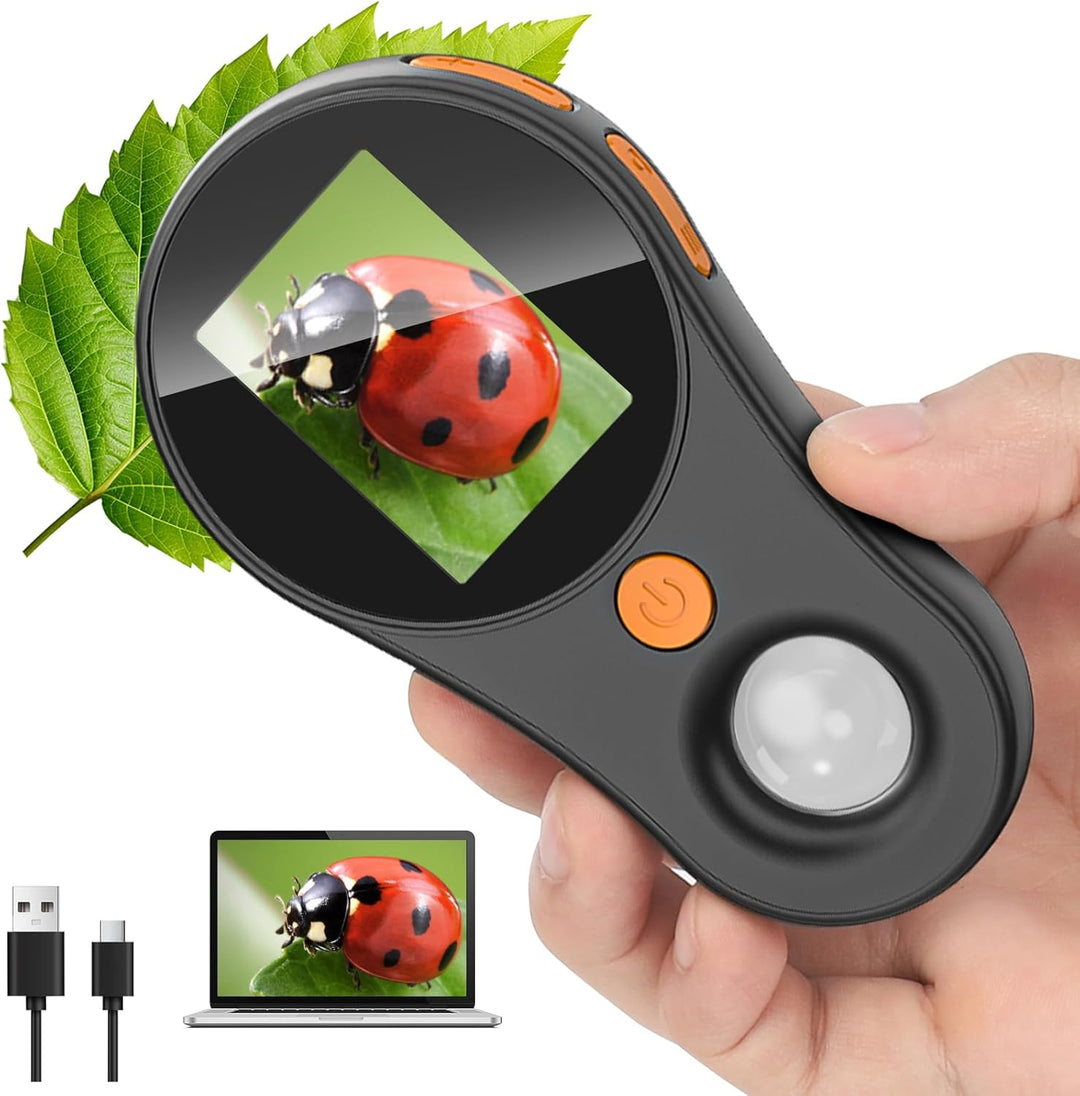 Mikroskop für Kinder, Vankarr Handy-Mikroskop 2,0" IPS-Bildschirm 500X Digitales Mikroskop, Taschenm