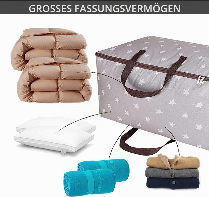 DOKEHOM 3 Stück 105L Extra Grossen Kleiderständer Unterbettkommoden, Faltbare Organisator-Beutel für