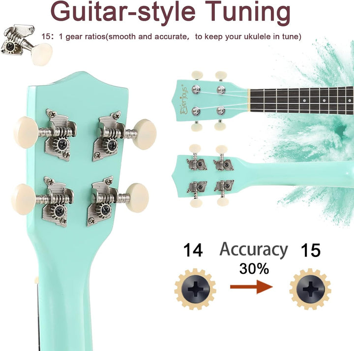 Sopran-Ukulele Anfängerset für Kinder Erwachsene Studenten mit kostenlosem Online-Unterricht 21 Zoll