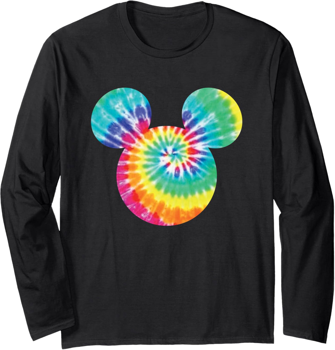 Disney Mickey Mouse Icon Rainbow Tie-Dye Langarmshirt