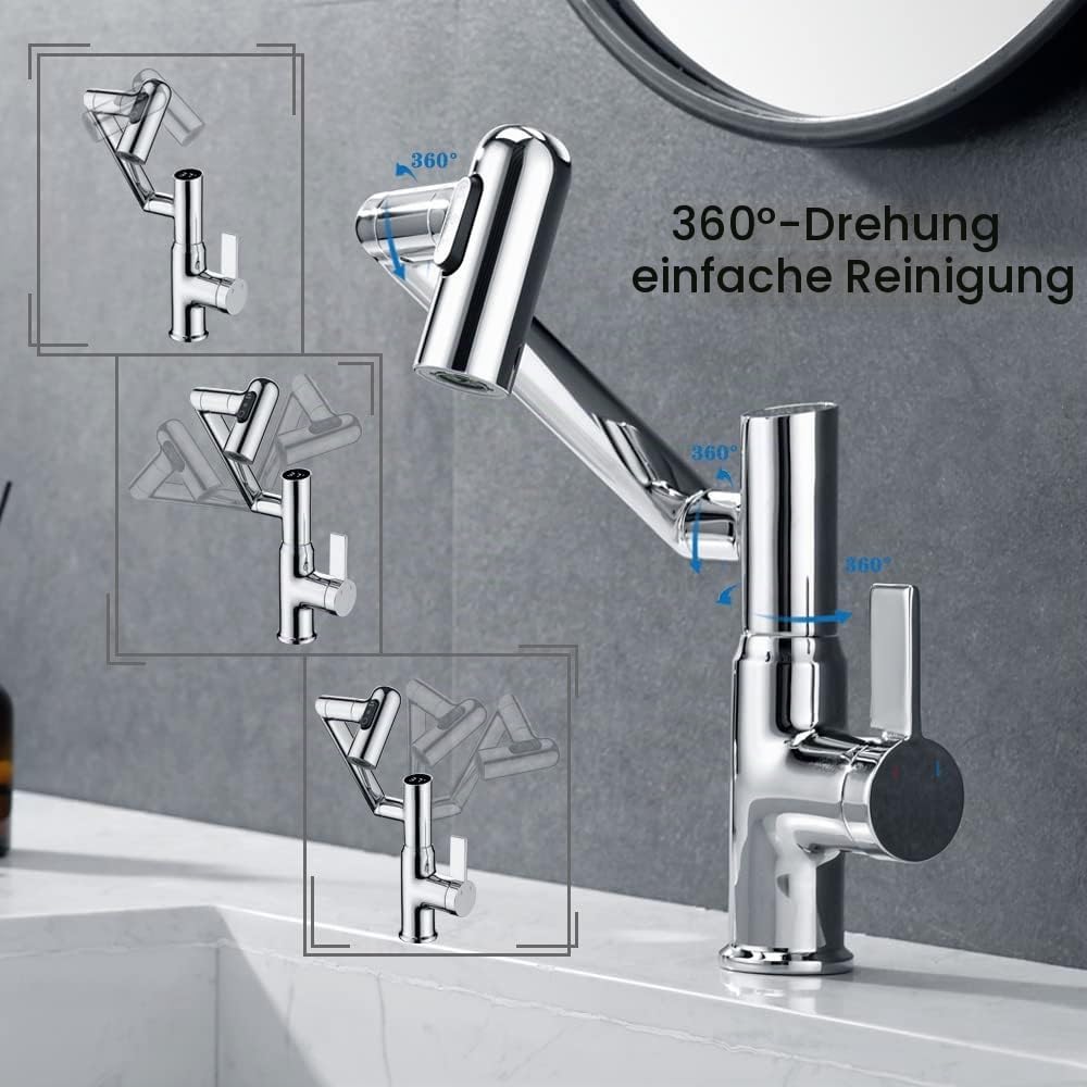 Smart Temperature Bathroom Wasserhahn, Einhebel-Badezimmer-Wasserhahn, Waschbeckenarmatur, Küchenarm