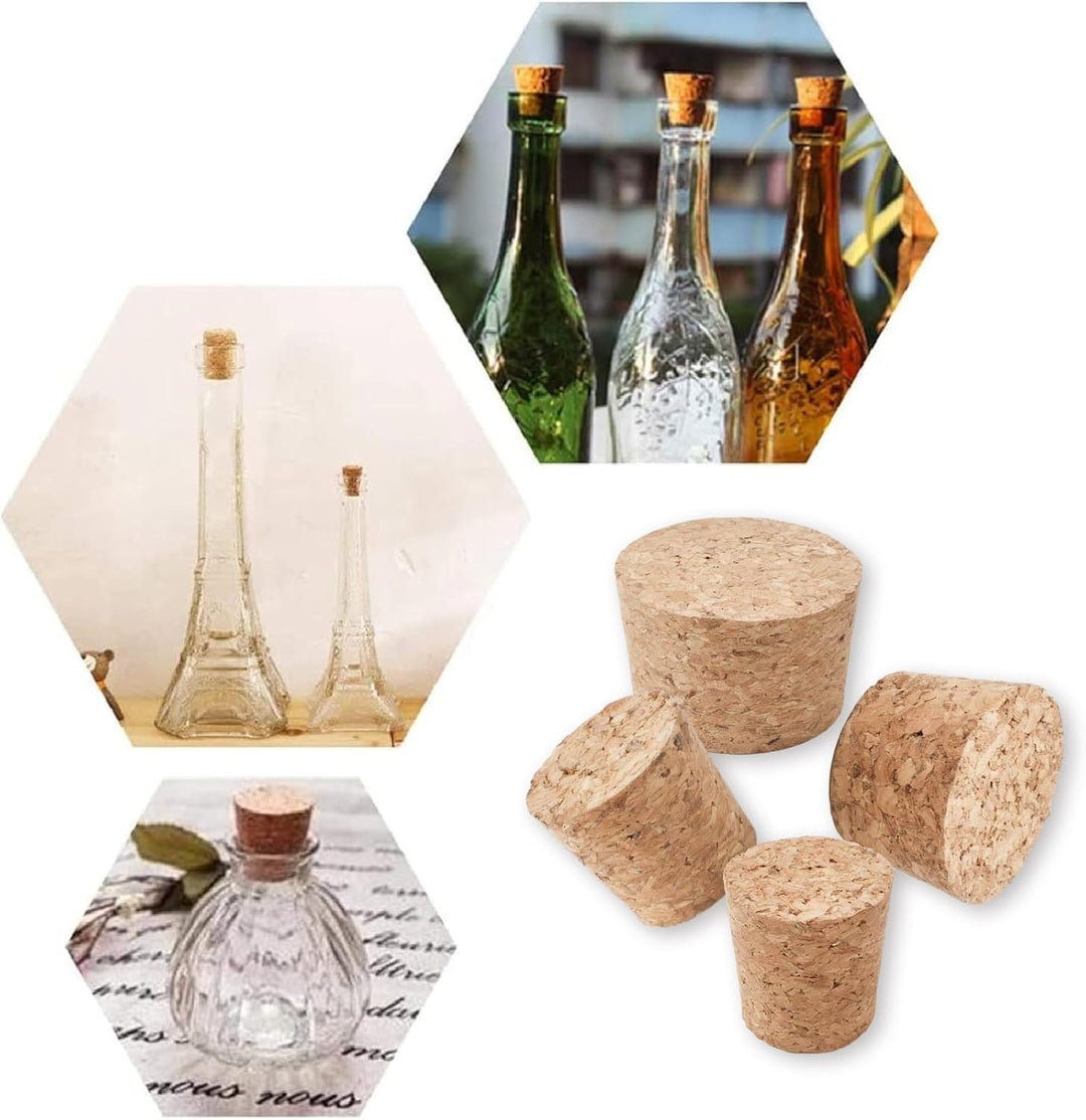 INCREWAY Konische Weinflaschenverschlüsse, gemischte Grösse mit Korkkugel, natürliche Weichholzstopf
