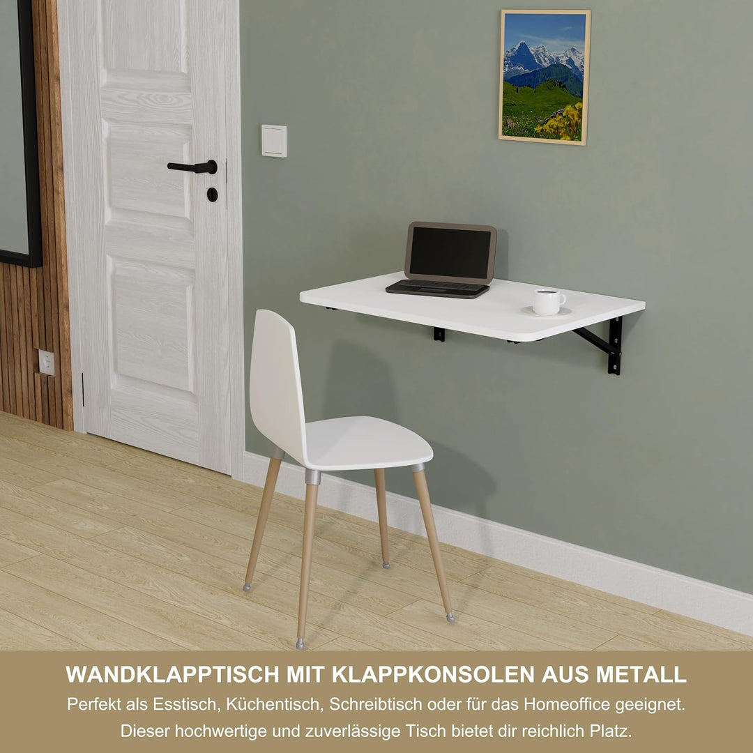 Wandklapptisch Schreibtisch Tischplatte 70x50 cm Klapptisch Esstisch Küchentisch für die Wand Bartis