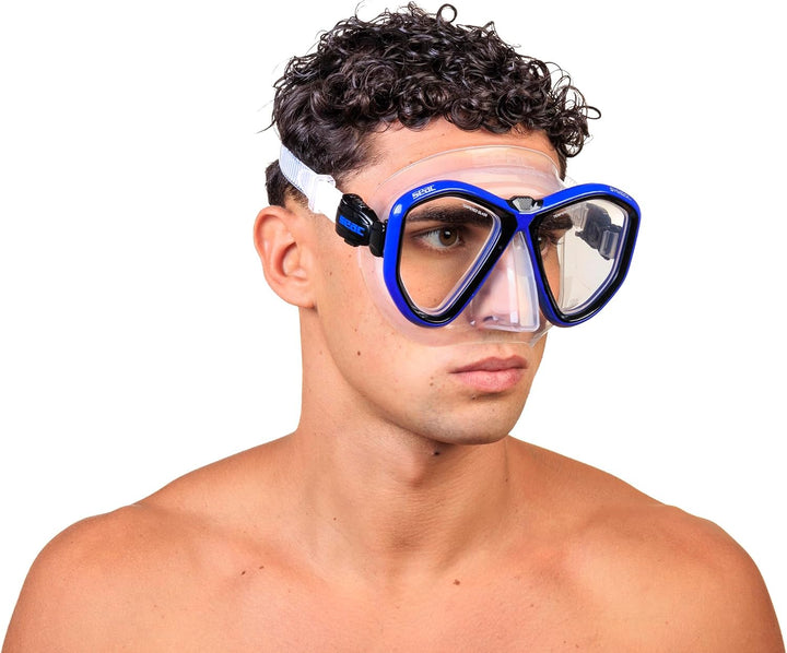 Seac Unisex-Adult Symbol Made in Italy Zweiglas-Tauchmaske mit Einer 3D-Schnalle direkt am Maskenkör