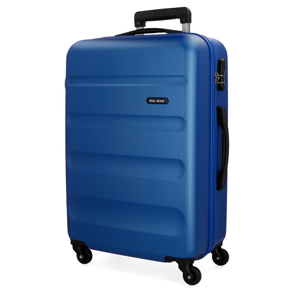 Roll Road Flex Grosser Koffer Blau 51x74x28 cms Hartschalen ABS Kombinationsschloss 91L 3,8Kgs 4 Räd
