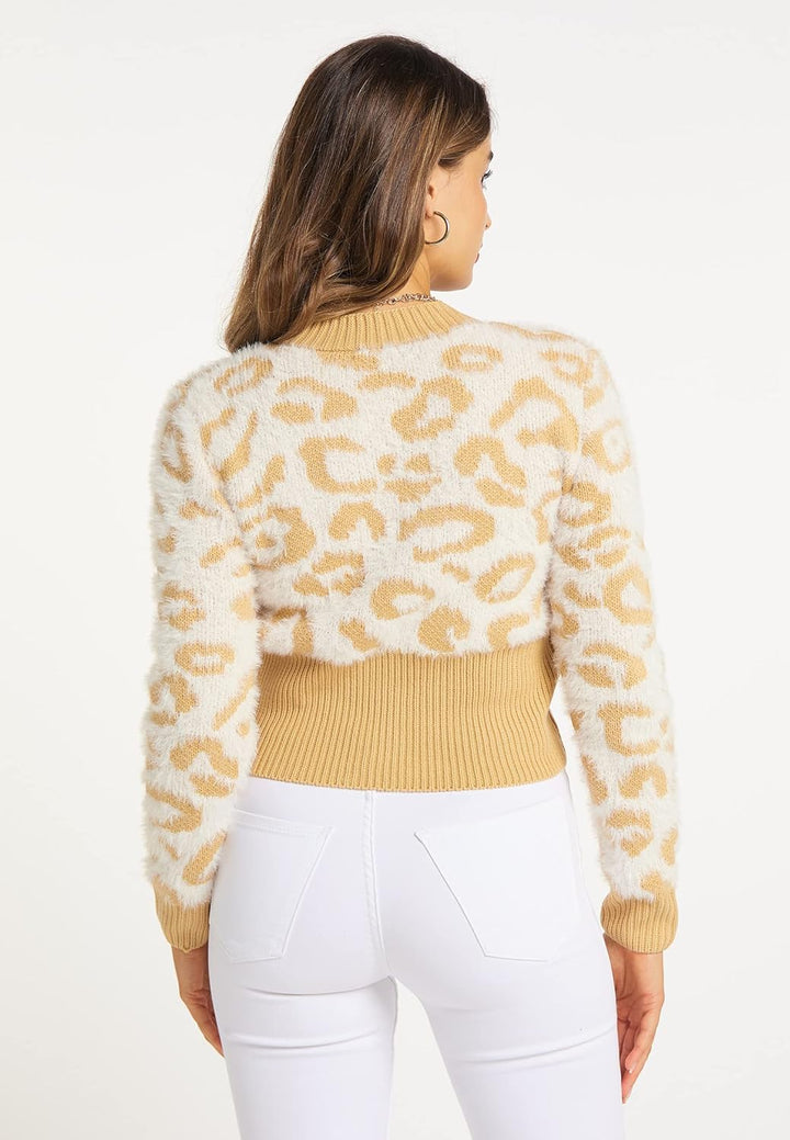faina Damen Sweater XL-XXL Wollweiss Hellkamel, XL-XXL Wollweiss Hellkamel