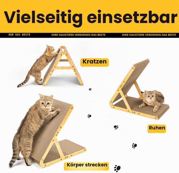 Conlun 2-in-1 Kratzbrett in A-Form für Mittelgrosse Katzen bis 7 kg, Stehend & Flach Nutzbares Katze