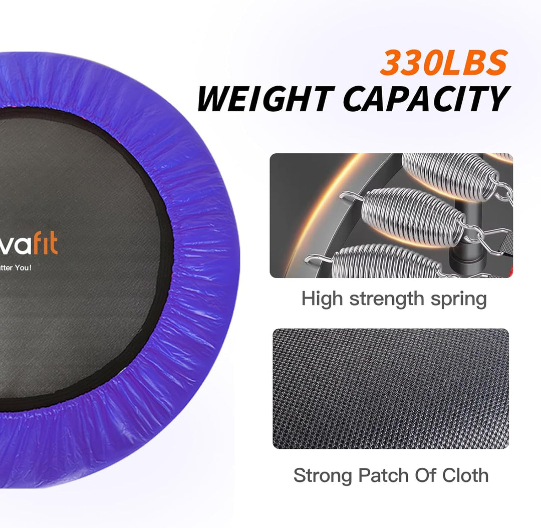 ATIVAFIT 102cm Faltbarer Trampolin mit verstellbarem Schaumstoffgriff Indoor für Erwachsene Ideal fü