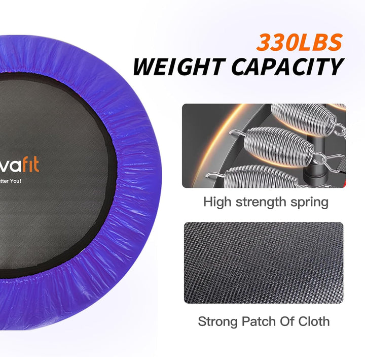 ATIVAFIT 102cm Faltbarer Trampolin mit verstellbarem Schaumstoffgriff Indoor für Erwachsene Ideal fü