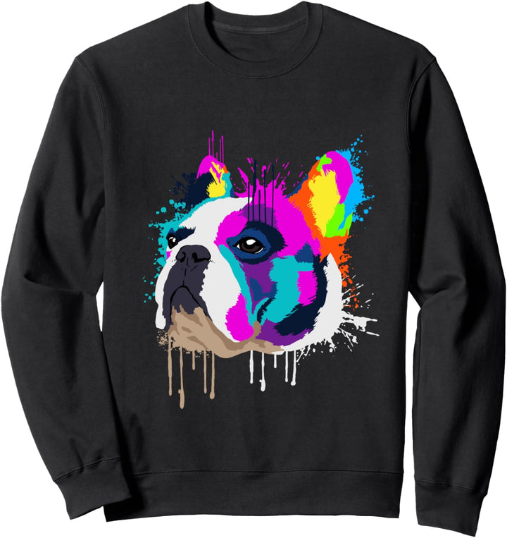 Splash Art Französische Bulldogge Geschenkidee Hunde Sweatshirt