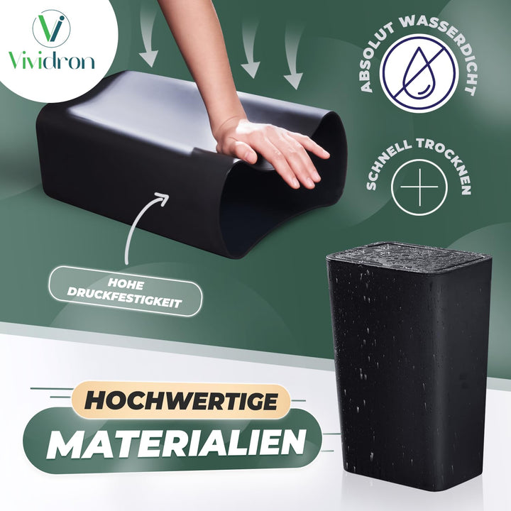 3er Pack 10L Kleiner Mülleimer mit Deckel, Badezimmer Abfalleimer mit Druckdeckel, Kleiner Mülleimer