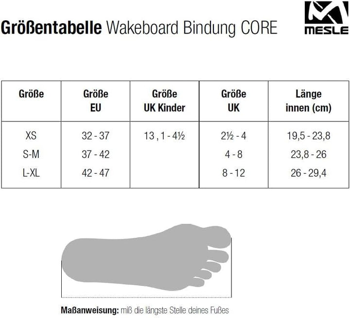 Mesle Wakeboard-Bindung Core, Open Toe Boots, Grösse 32-47 EU, Schuhe, schwarz L-XL, L-XL
