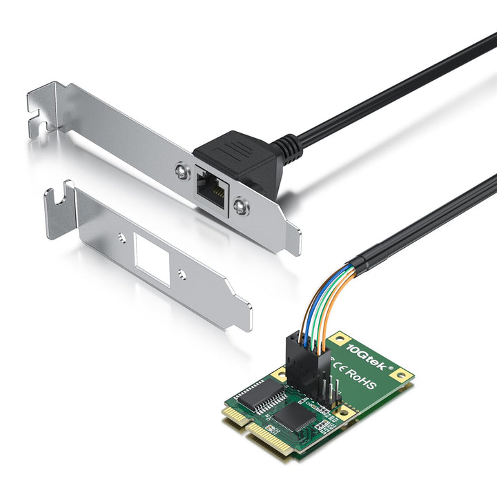 Mini PCIe 1G Ethernet Network Card (Intel I210AT), 30-cm Cable Length, Single Port RJ45, Mini Pice I