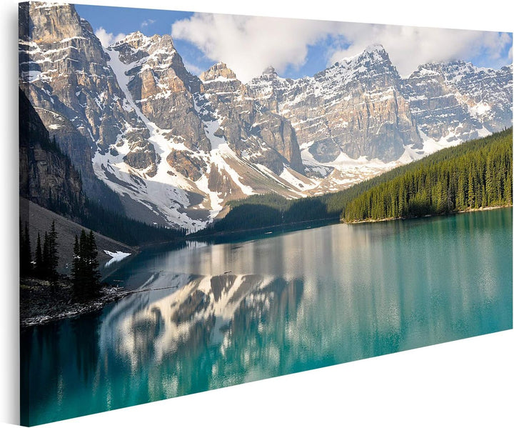 islandburner Bild auf Leinwand Moraine Lake Rocky Mountains Kanada Bilder Wandbilder Poster Leinwand