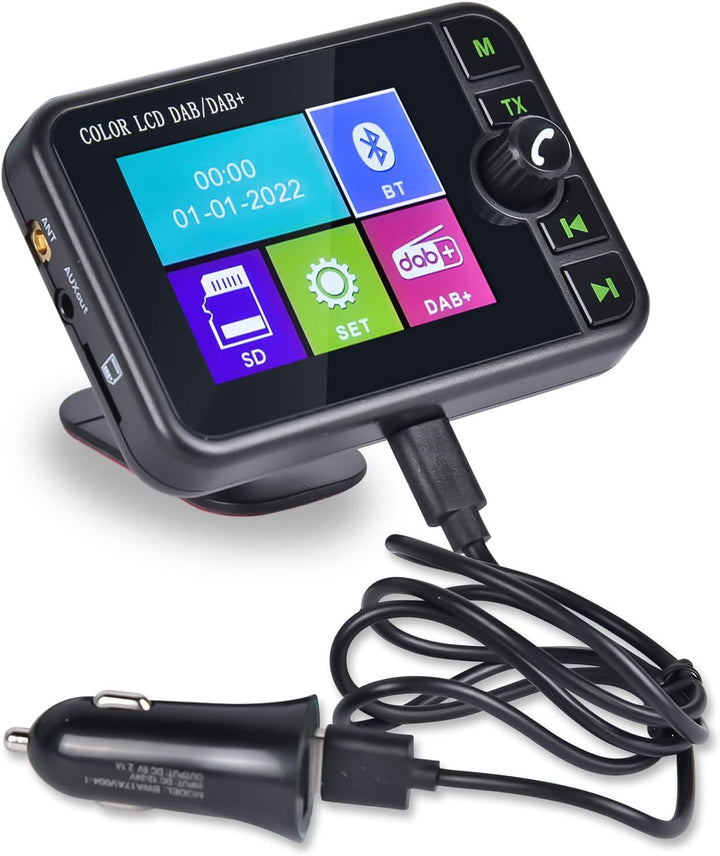 Hikity DAB/DAB+ Radio Adapter für Autoradio/Hausgebrauch, 2,4" LCD Tragbares Autoradio DAB mit FM Tr