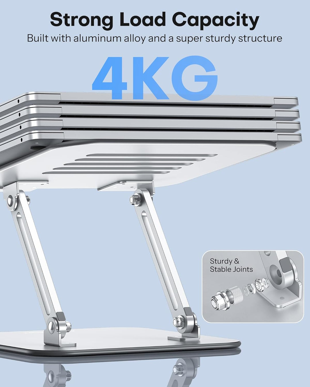 OMOTON Laptop Ständer Höhenverstellbar, Ergonomischer Notebook Ständer mit Belüftung, Faltbarer Lapt