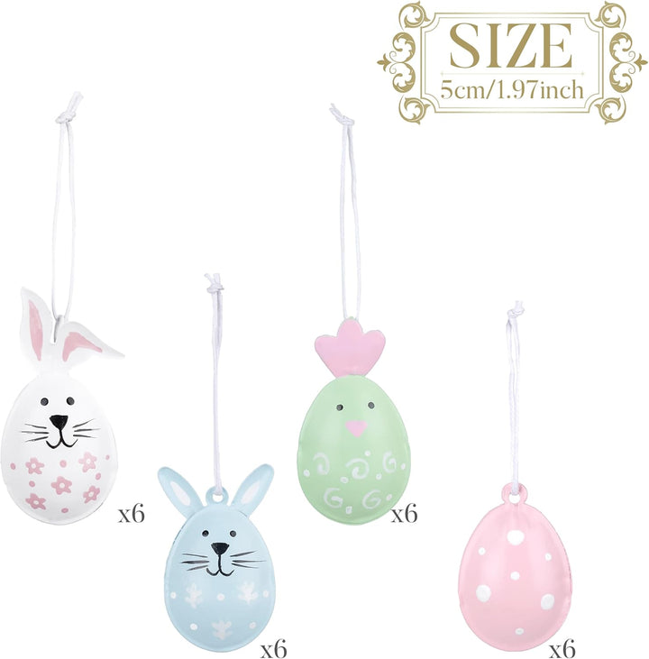VALERY MADELYN Set Dekoaufhänger Ostern, Osterschmuck aus Metall zum Aufhängen, Osterhase und Ostere