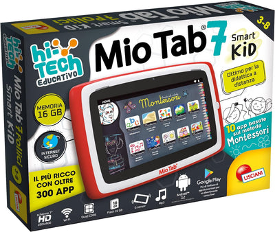 Lisciani-Mio Tab 7 Zoll Smart Kid 2022, Kinder 3-8 Jahre, Speicher 16 GB, Autonome, sensorische Fähi