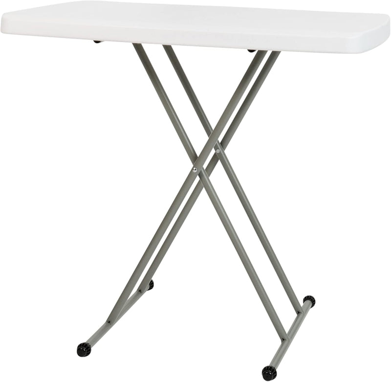 Flash Furniture Elon Klapptisch – Granitweiss – Höhenverstellbar – 76,2 cm – TV-Tablett – Laptoptisc