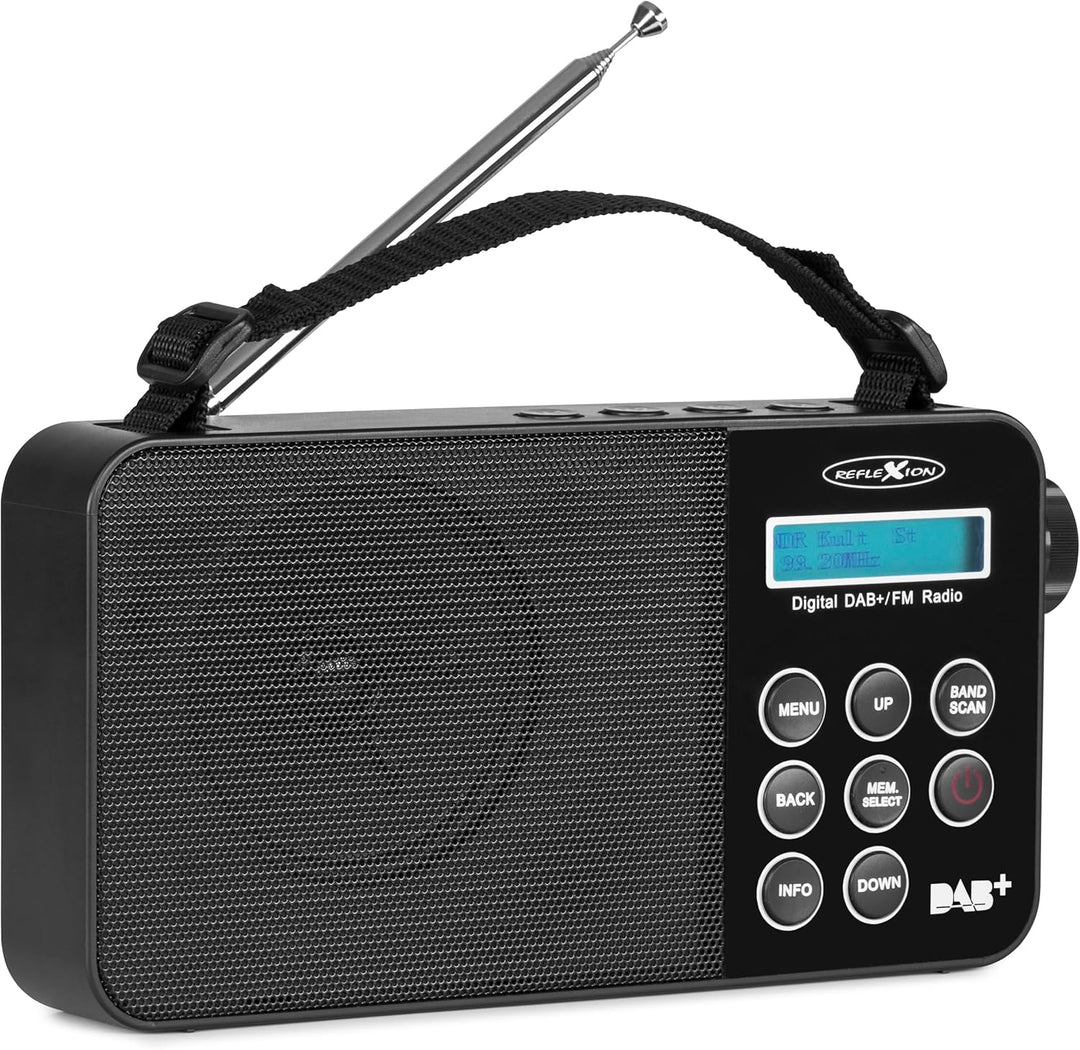 Reflexion TRA2350DAB+ Tragbares UKW Radio mit DAB/DAB+ (8Watt) Displayanzeige, Netz- und Batteriebet