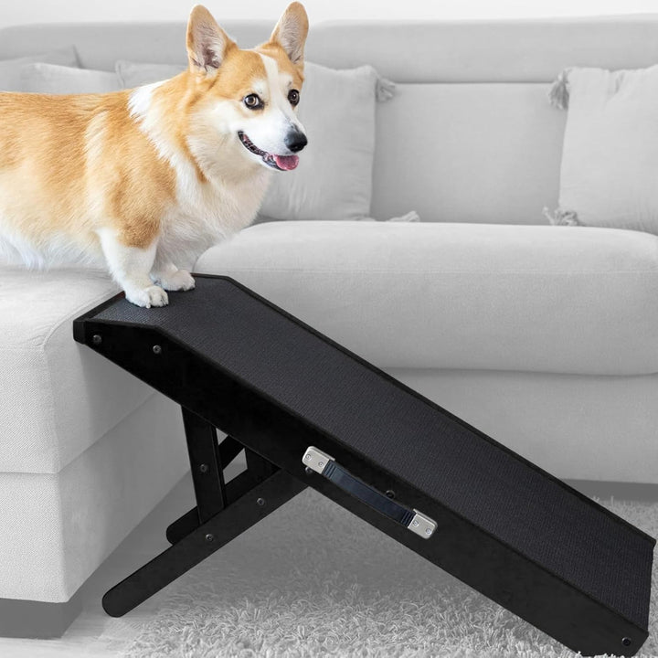 Hunderampe - Hundetreppe für kleine Hunde und grosse Hunde - Einstellbar 18-53 cm - Für Bett Sofa -