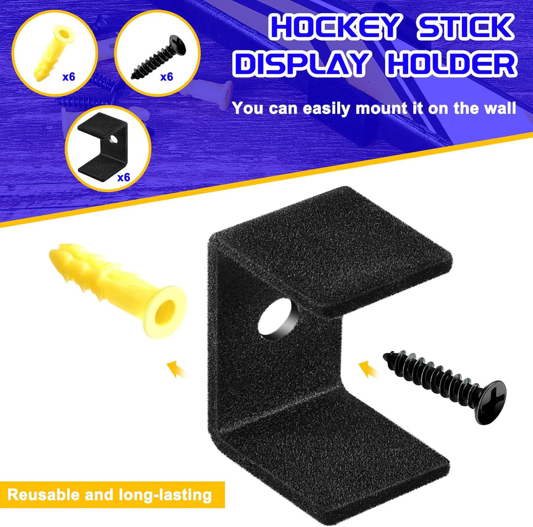 6 Stück Hockeyschlägerhalter schwarz Hockeyschläger Display Aufhänger Eishockeyschläger Wandhalterun