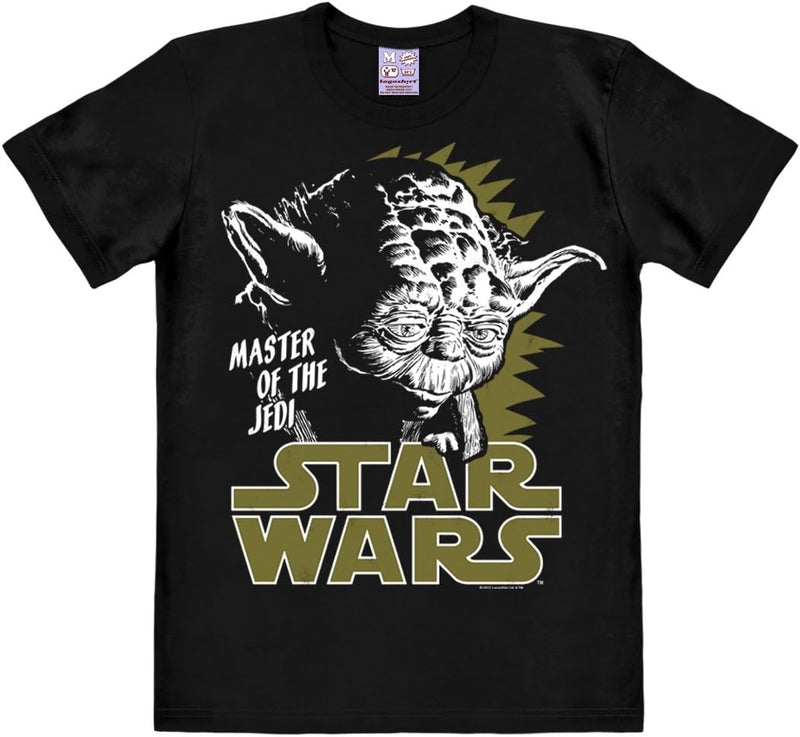 Logoshirt T-Shirt Yoda - Krieg der Sterne - Star Wars - Master Jedi - Rundhals Shirt schwarz - Lizen