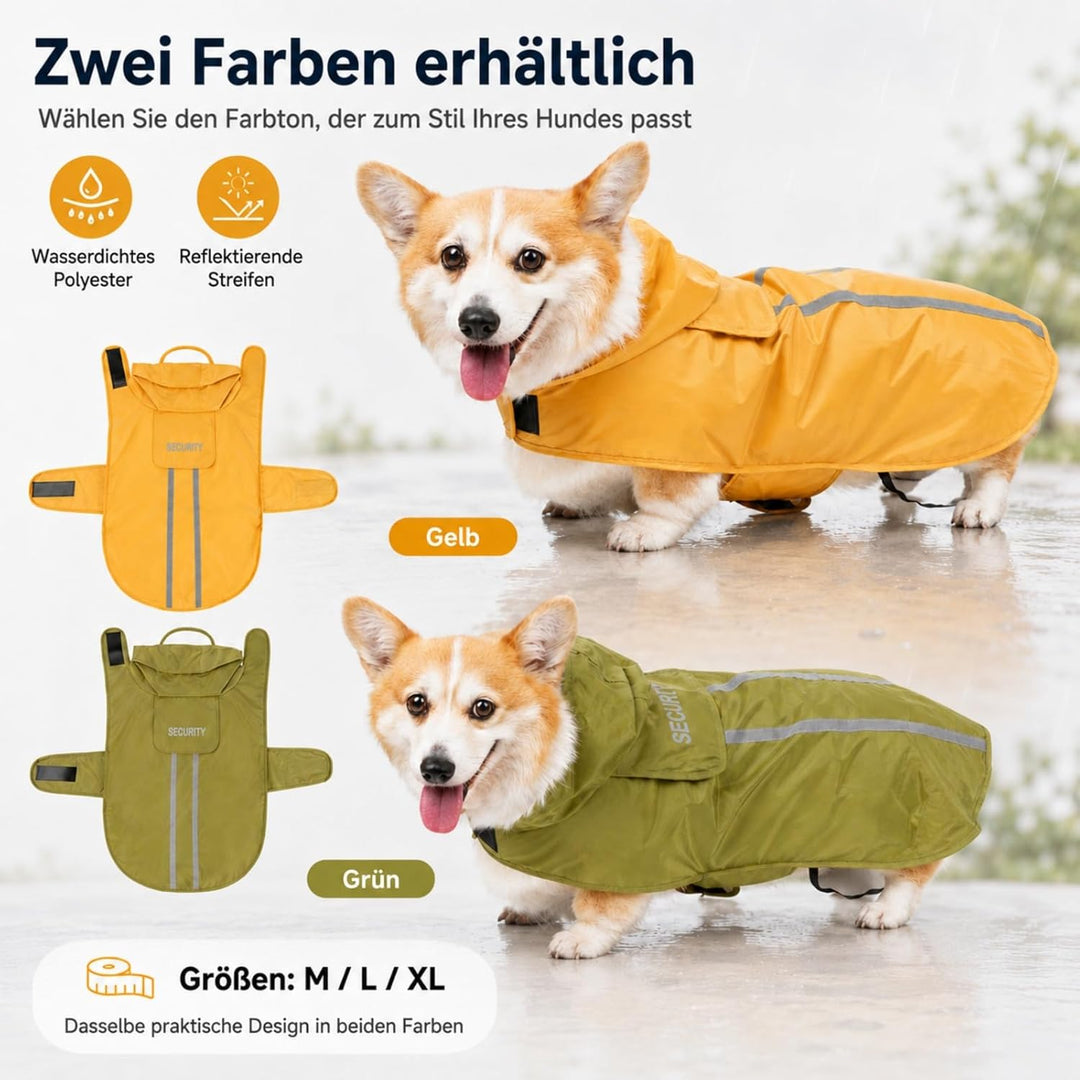 Regenmantel Hund, Hunderegenmantel Wasserdicht Reflektierende Jacke Für Haustiermäntel, Regenjacke H