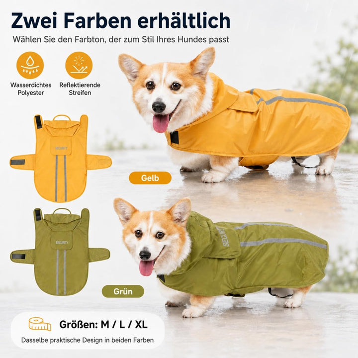 Regenmantel Hund, Hunderegenmantel Wasserdicht Reflektierende Jacke Für Haustiermäntel, Regenjacke H