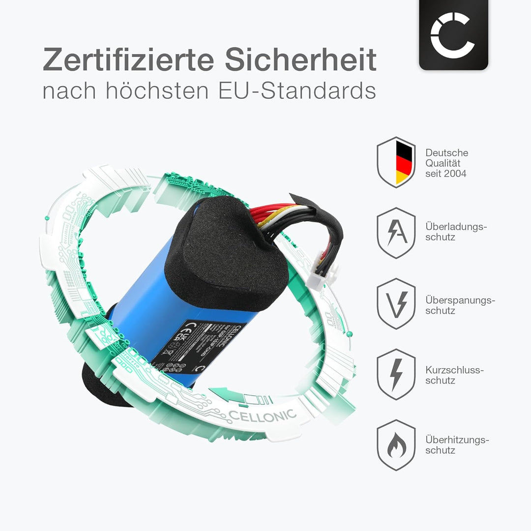CELLONIC Akku für Lautsprecher Kompatibel mit JBL Pulse 5, GSP-1S3P-CH4D - (7800mAh, 3.7V)