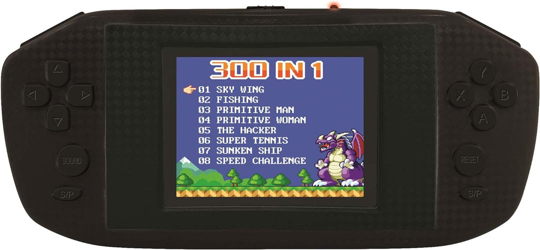 Lexibook JL3000 Power Cyber Arcade, Spielkonsole, 300 Spiele, 2,8” LCD-Farbbildschirm, Schwarz.