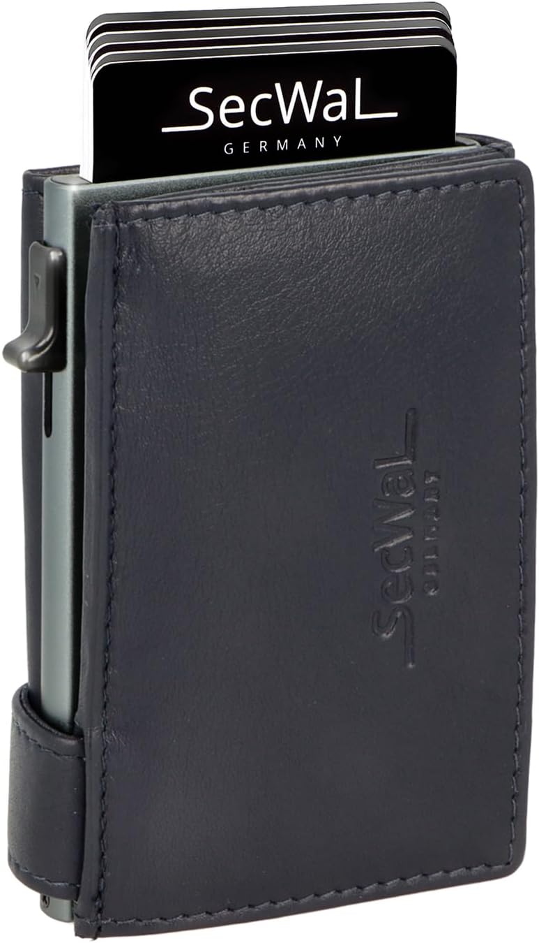 SecWal Kartenetui mit XXL Münzfach Druckknopf inkl. Geschenkbox - Made in Germany - Geldbörse inkl.