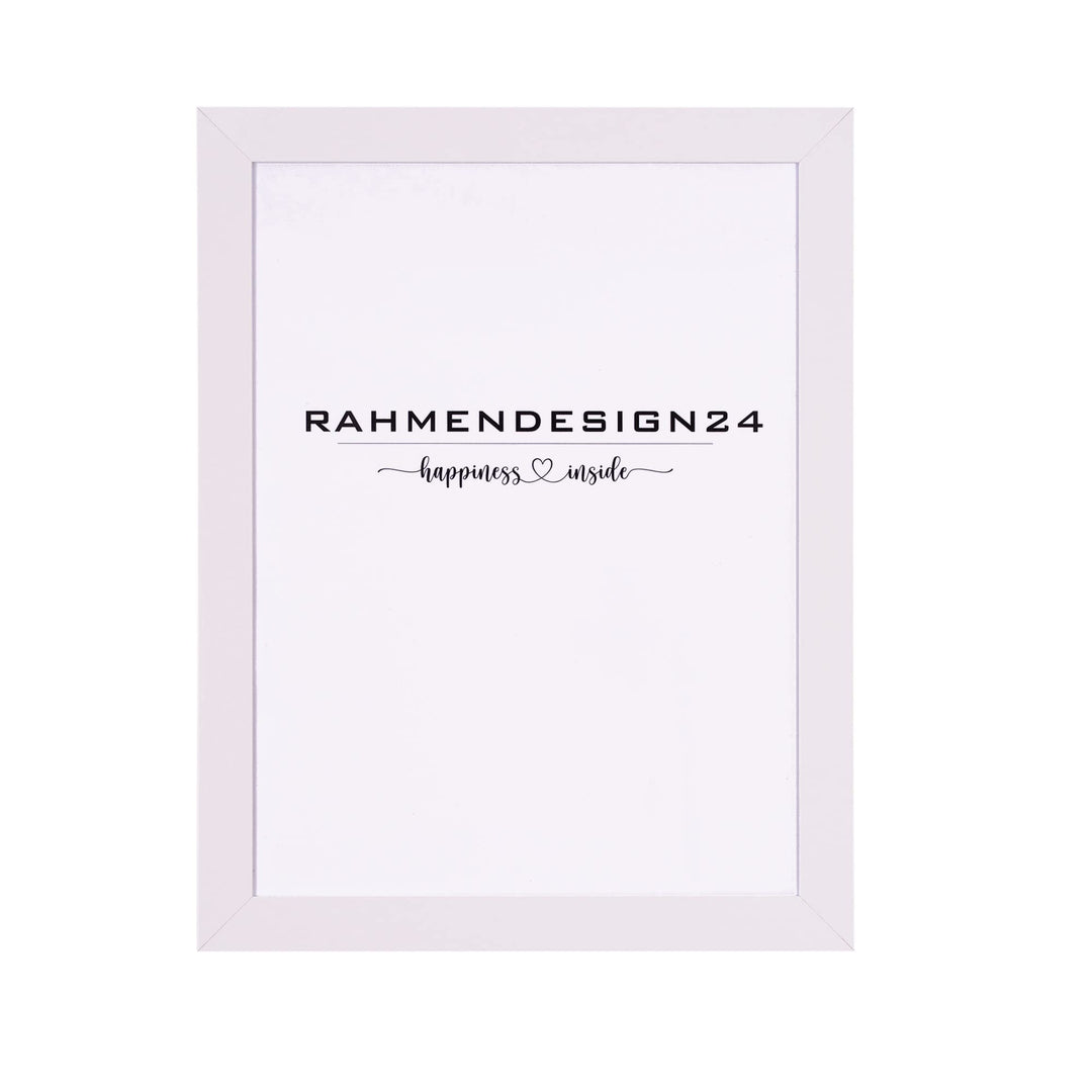 Rahmendesign24 Bilderrahmen Milano 50x50 Weiss (hochglanz) Fotorahmen, Wechselrahmen, Posterrahmen,