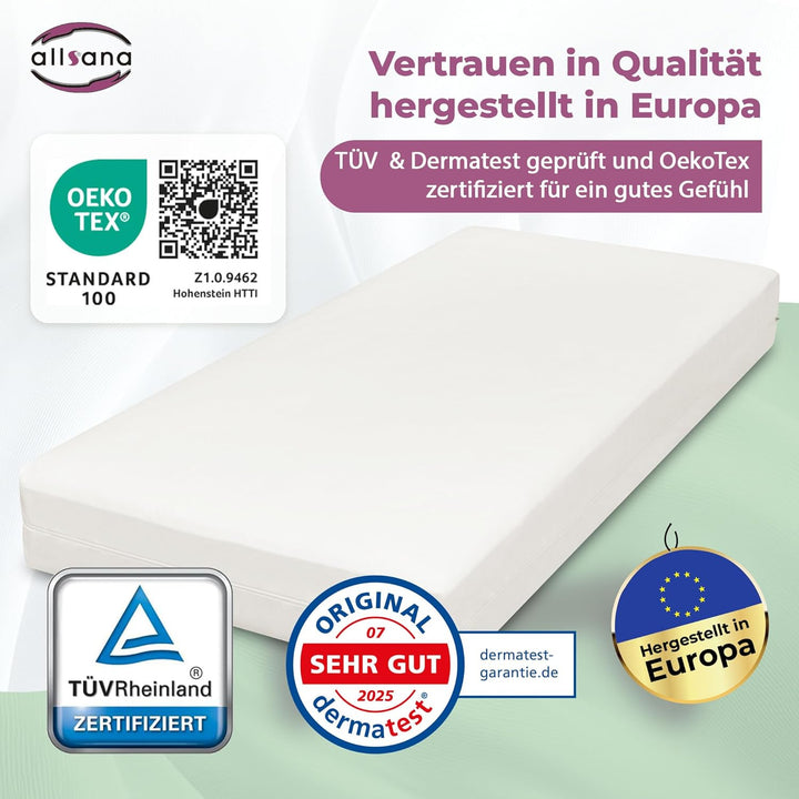 Allsana Allergiker Matratzenbezug 80x200x20 cm | Allergie Bettwäsche | Anti Milben Encasing | Milben