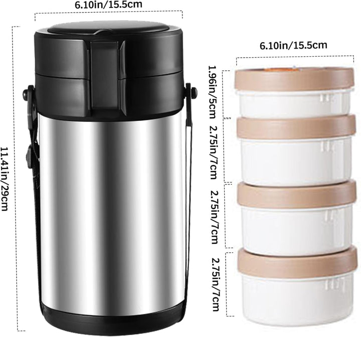 ThermobehäLter für Essen 12H und Leckdosen 3L WarmhaltebehäLter Thermobecher Essen Anti Scald Edelst