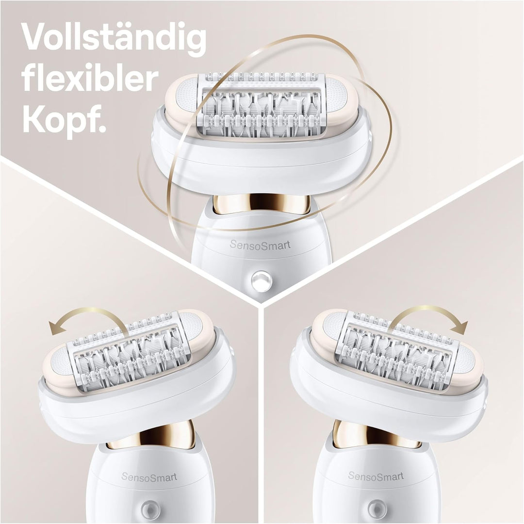 Braun Silk-épil 9 Flex Beauty-Set, Epilierer Damen / Haarentferner, rutschfester Handgriff und Druck