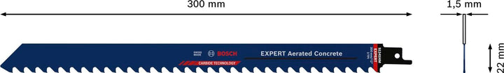 Bosch Professional 10x Expert ‘Aerated Concrete’ S 1241 HM Säbelsägeblatt (für Porenbeton, Länge 300