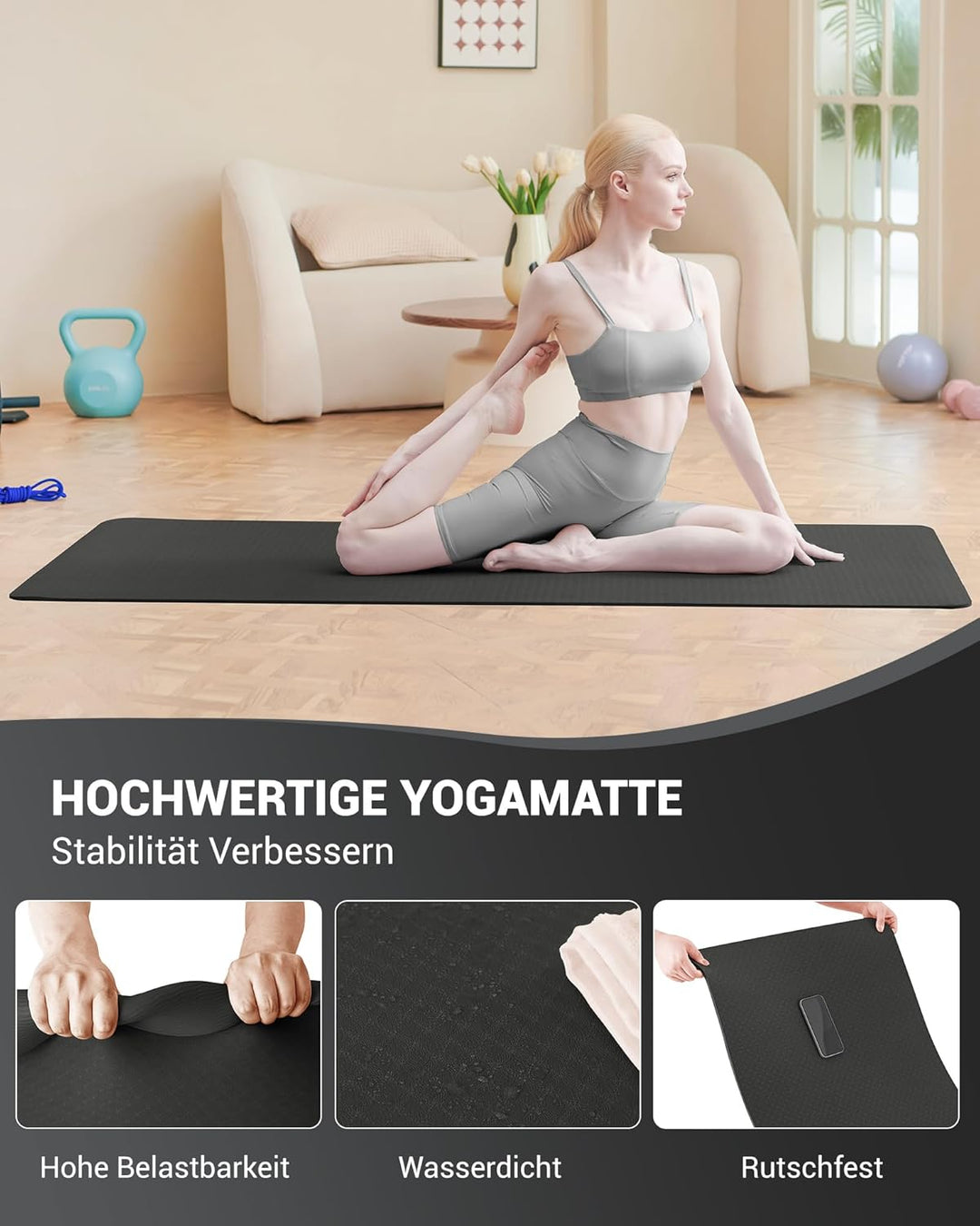 Good Nite Yogamatten Für Frauen Rutschfeste Strukturierte Oberflächen Gymnastikmatte Yoga Matte Dick