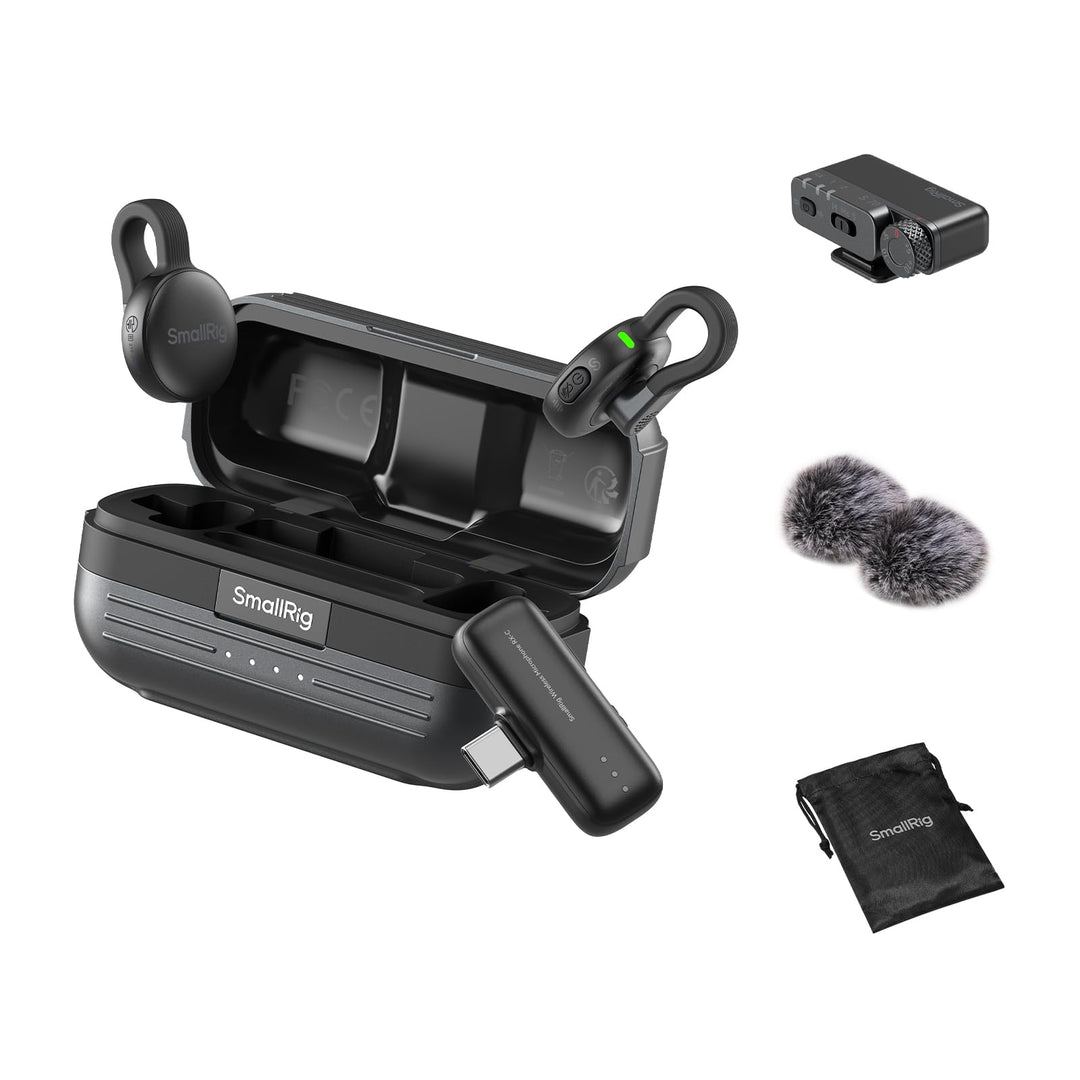 SMALLRIG S 70 Drahtloses Mikrofon mit USB-C- und 3,5-mm-Schnittstellen für Telefone/Tablets/Kameras,