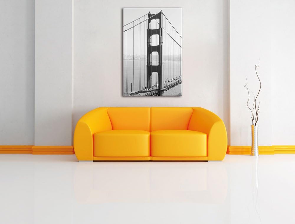 Pixxprint Golden Gate Bridge San Francisco / 100x70cm Leinwandbild bespannt auf Holzrahmen/Wandbild