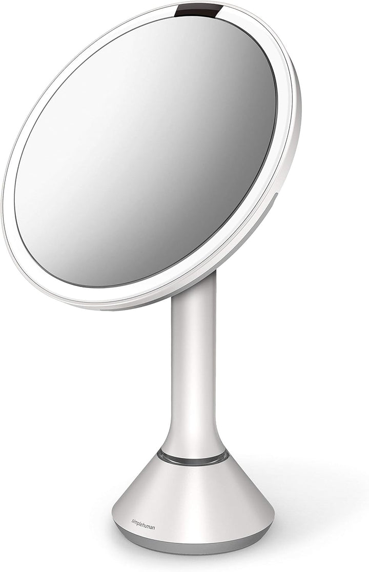 simplehuman, 20cm, Sensorspiegel mit Touch-Helligkeitsregelung, 5-fache Vergrösserung, weiss Stahl,