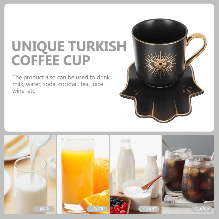 Cabilock Keramiktasse Teetasse Evil Eye Kaffeetasse Set Espresso Tasse Kaffeetasse Türkische Amulett