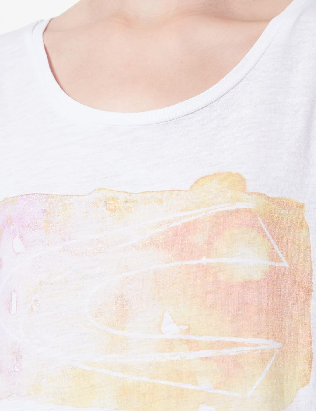 camel active Damen Kurzarm T-Shirt aus Organic Cotton XXL Broken White, XXL Broken White
