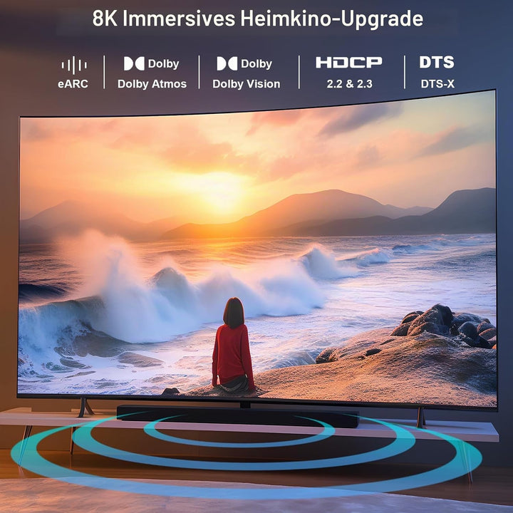 BENFEI 8K HDMI 2.1 Glasfaser kabel 30M–8K@60Hz, 4K@240Hz, 48Gbps High Speed, CL3 (wandtauglich), mit