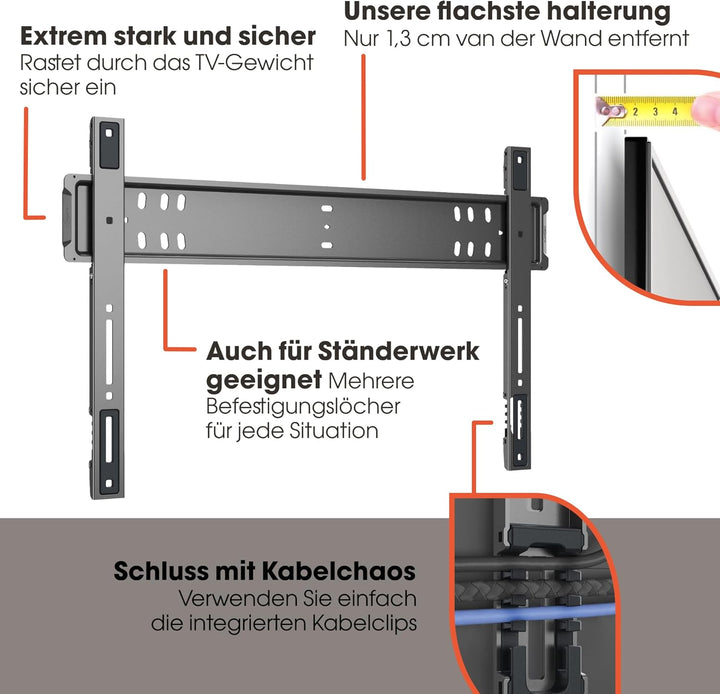 Vogel's TVM 5705 – Ultraflache TV-Wandhalterung mit einzigartigem GuidanceSystem™ Einhängemechanismu