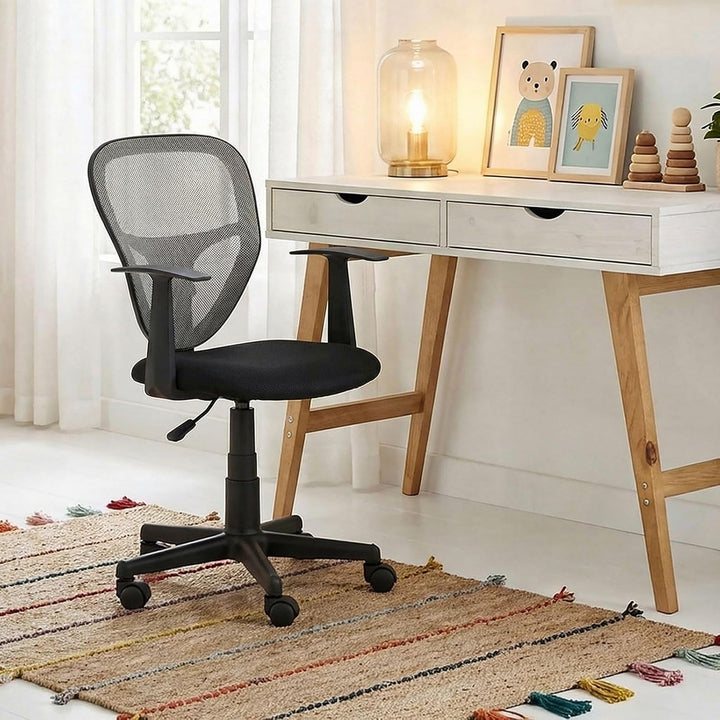 CARO-Möbel Kinderdrehstuhl Studio - Ergonomischer Schreibtischstuhl mit Armlehnen, Verstellbar, schw