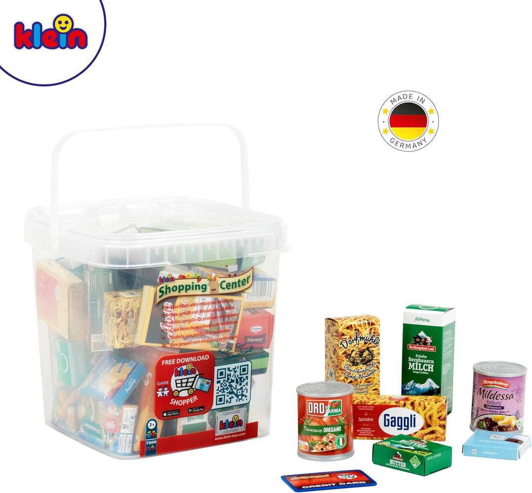 Theo Klein 7209 Grosse Box gefüllt mit Deutschen Produkten I Mit Schachteln und Dosen für den Kaufla