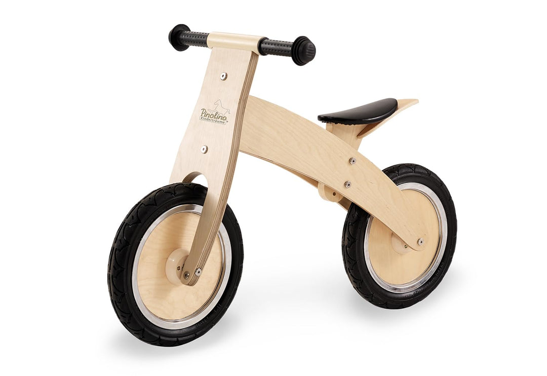 Pinolino 239471 Laufrad Lino, klar lackiert, aus Holz, unplattbare Bereifung, umbaubar vom Chopper z