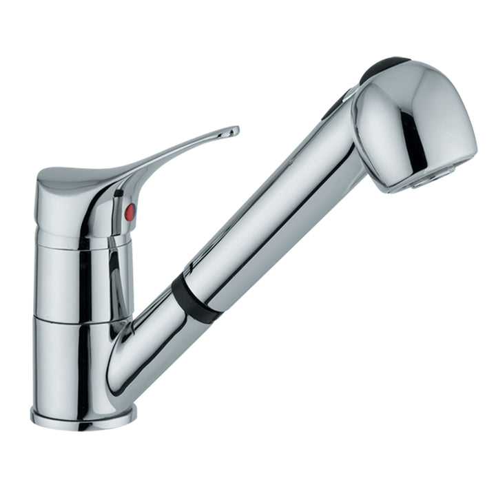 Ambrosiana SEI14080000 Armatur für Spülbecken mit ausziehbarer Handbrause mit 2 Strahlarten, Chrom